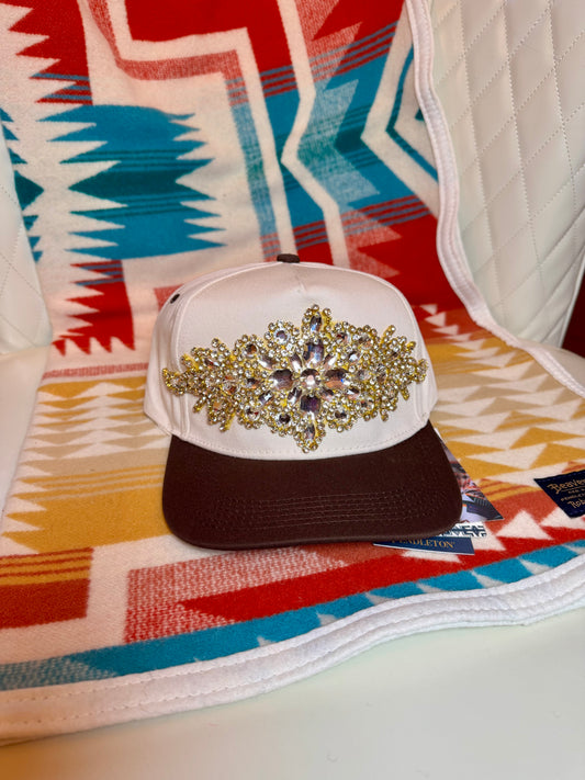 Clear Crystal Cap with Brown Brim