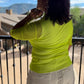 Neon Line Short Sleeve Mesh Top