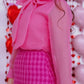 Pink Button Down Blouse with Bow