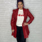Faux Leather Belted Dress or Jacket