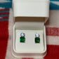 CZ Diamond & Emerald Earrings
