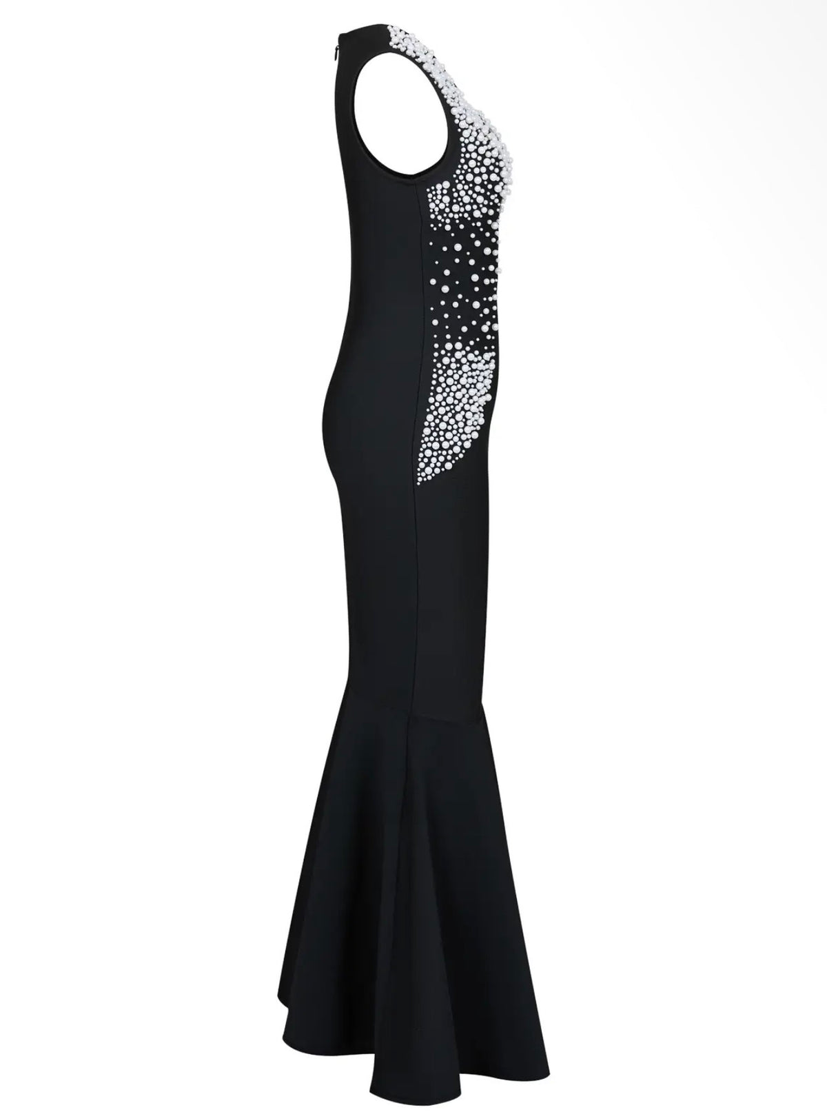 Bandage Pearl Embellished Mermaid Midi Dress