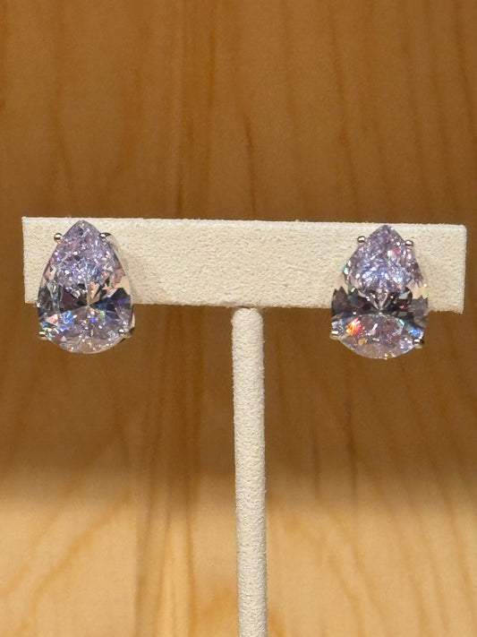 Teardrop French CZ Earring