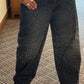 Mid Waist Embellished Barrel Jeans