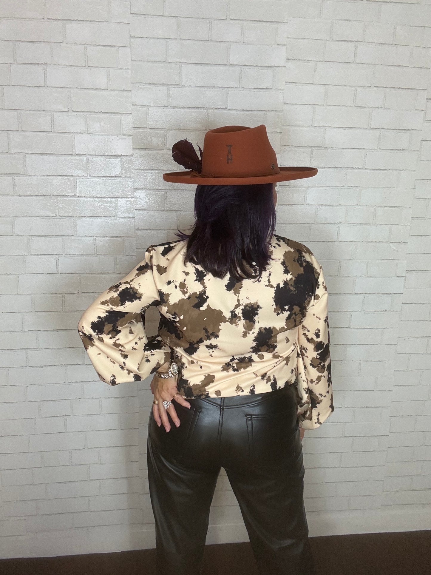 The Loretta Cow Animal Print Blouse