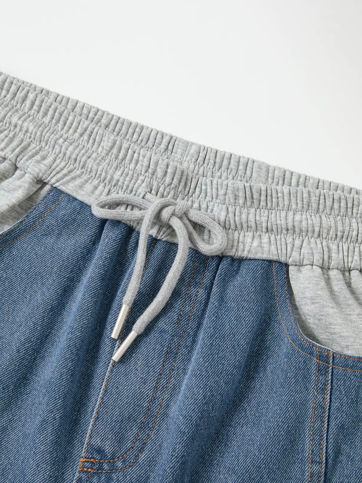 Mixed Jogger Barrel Pants (Heather Grey)