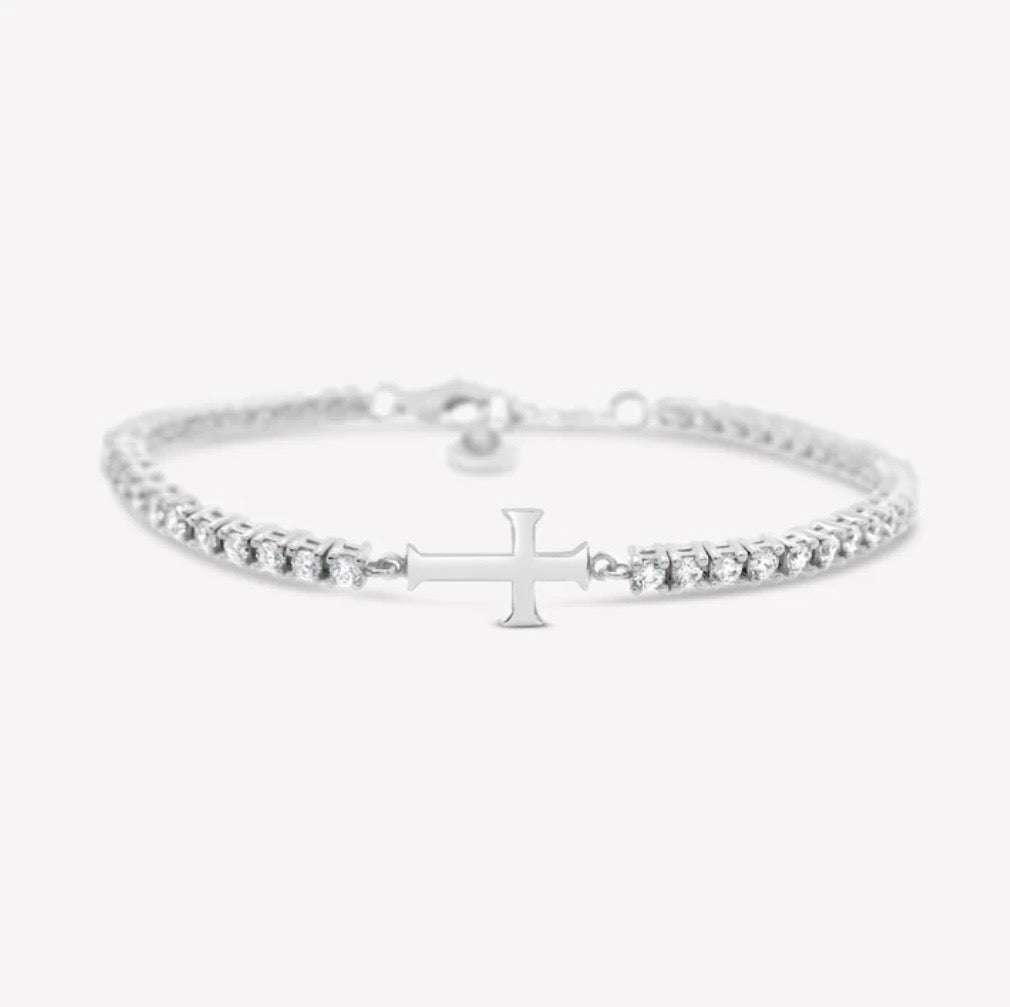 LUMINOUS CROSS TENNIS BRACELET