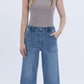 High Rise Elastic Waistband Wide Leg Jeans