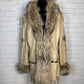Pepi Beige Leather Studs & Fur Jacket