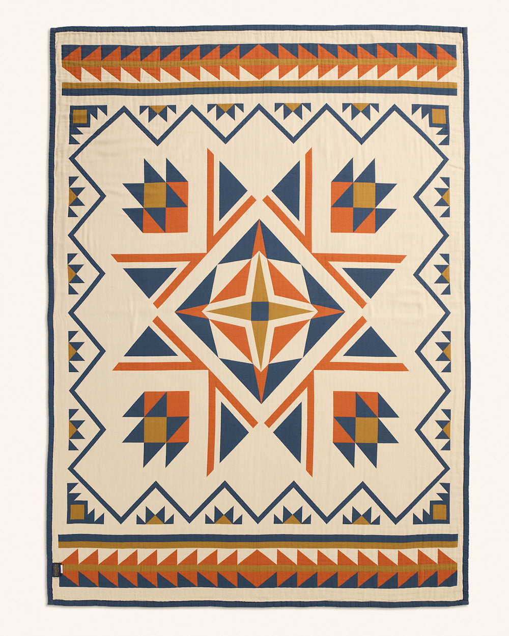 Quilted Star Cotton Matelasse Indigo King Size