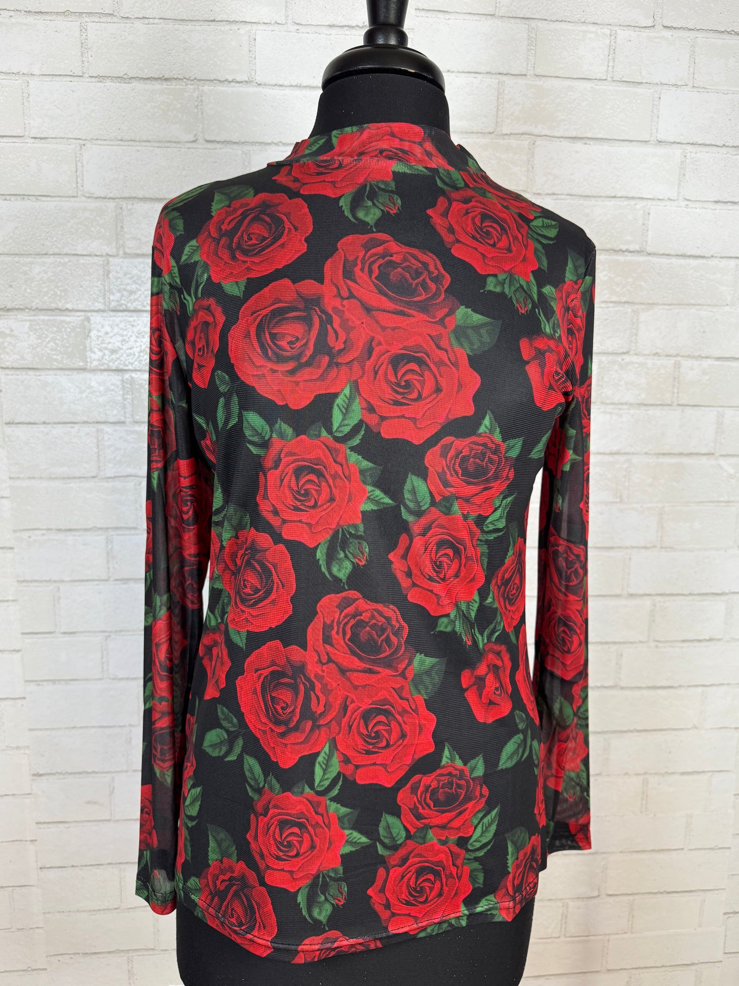 The Red Rose Mesh Top