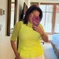 Neon Line Short Sleeve Mesh Top