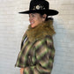 Faux Fur Plaid Crop Jacket