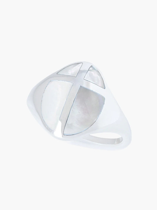 Mother of Pearl Cross Ring