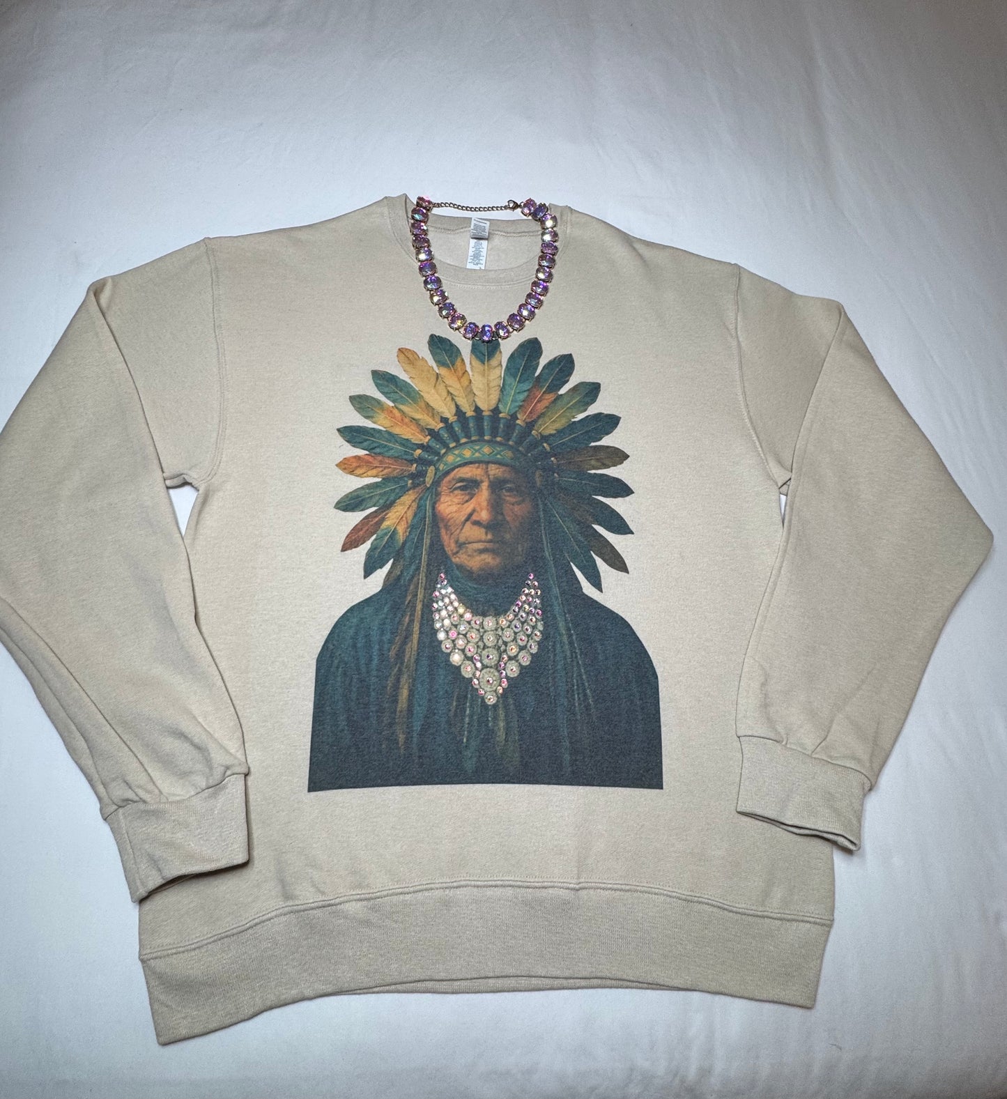 Bedazzled Chief Crew Sweatshirt