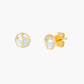 Mother of Pearl Cross Dome Stud Earrings