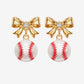Baseball Pearl Earrings w/Bow