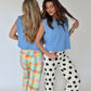 MADRAS PLAID BARREL PANTS