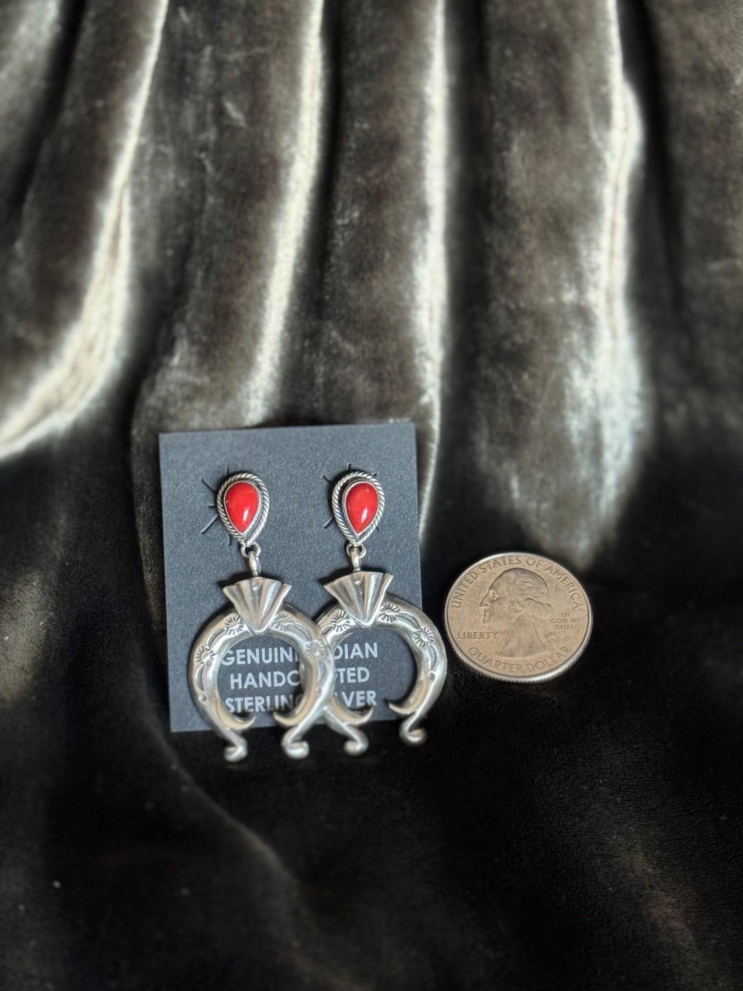 Sterling Silver Coral Post Naja Earrings