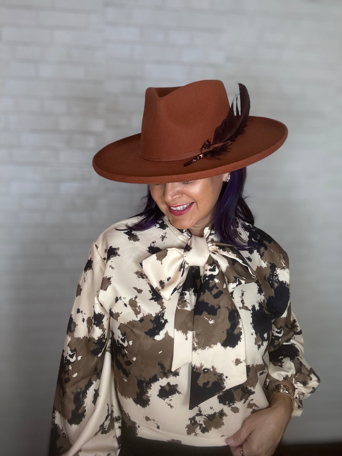 The Loretta Cow Animal Print Blouse