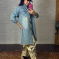 Long Denim Sparkly Jacket