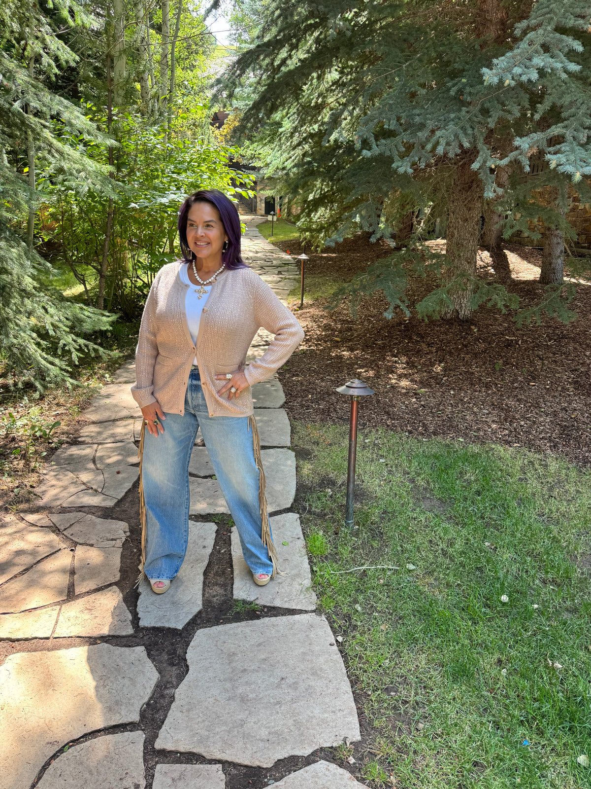 Sparkly Stone All Over Button Down Cardi Sweater