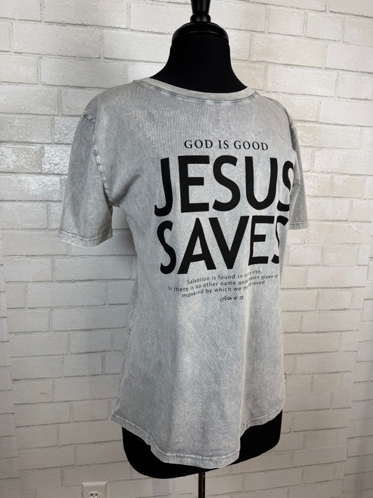JESUS Saves Mineral Graphic Tee