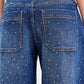 Mid Waist Embellished Barrel Jeans