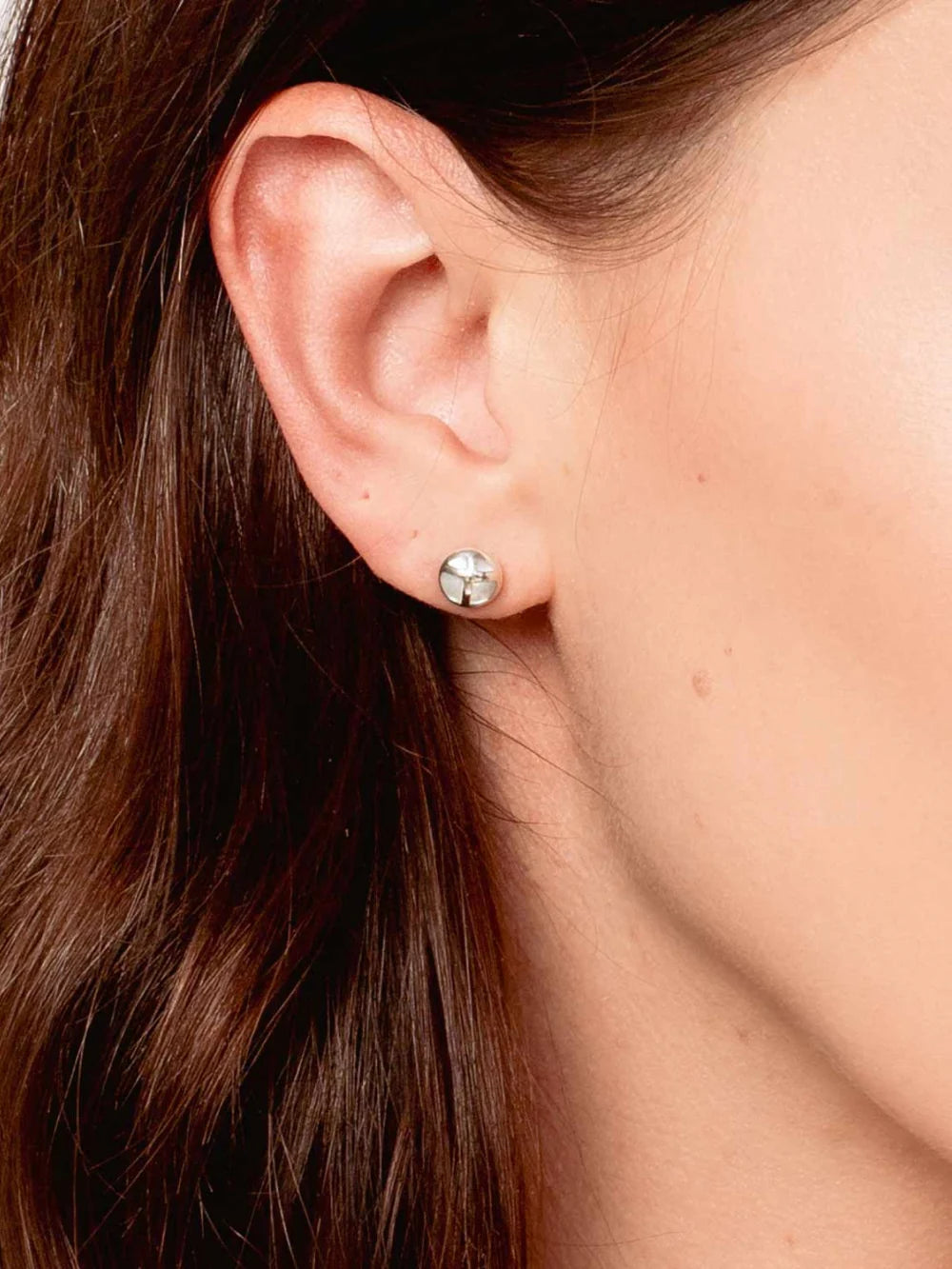 Mother of Pearl Cross Stud Earrings