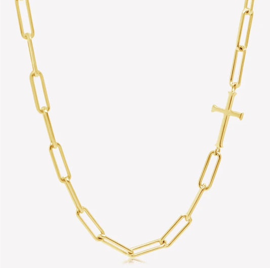 CHAIN BREAKER CROSS NECKLACE