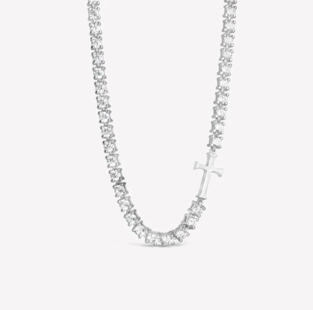 LUMINOUS CROSS TENNIS NECKLACE