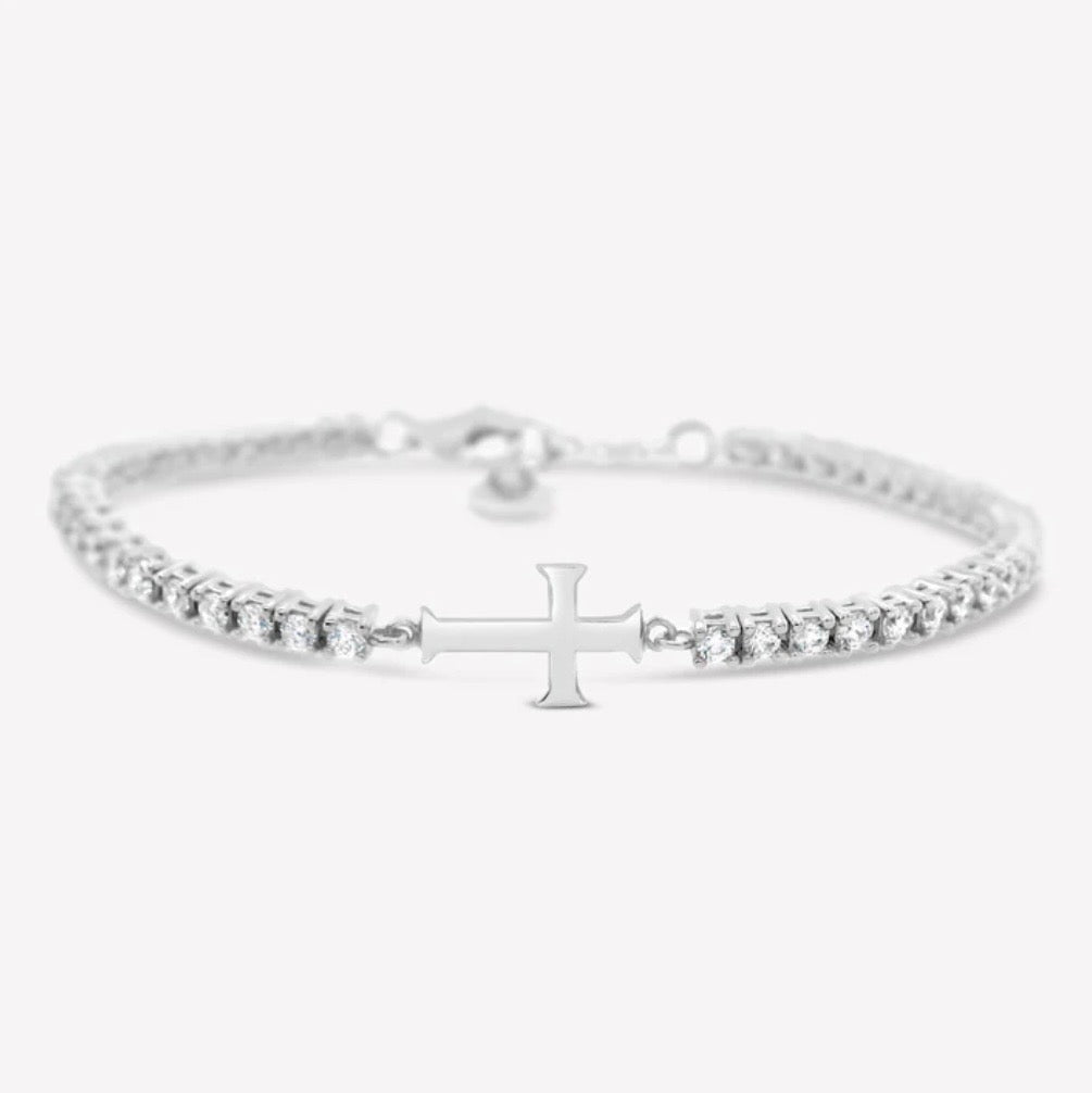 LUMINOUS CROSS TENNIS BRACELET