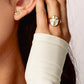 Mother of Pearl Cross Dome Stud Earrings