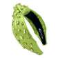 Adult Size Shimmer Headband w/Hand-Sewn Crystals in Green