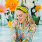 Adult Size Shimmer Headband w/Hand-Sewn Crystals in Green
