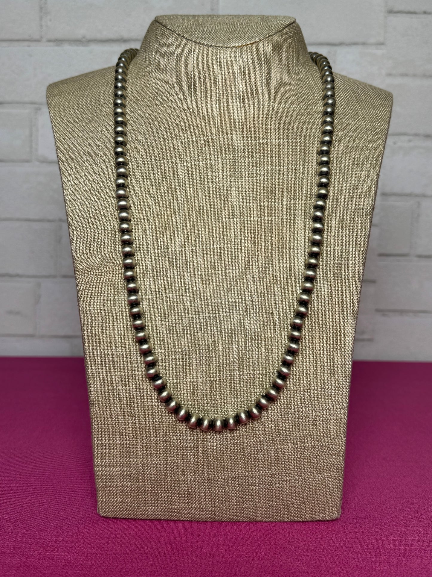 Sterling Silver Handstrung Bead Necklace