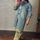 Long Denim Sparkly Jacket