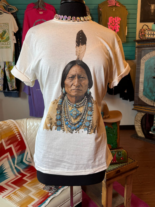 Sitting Bull Tee Graphic W/Stones