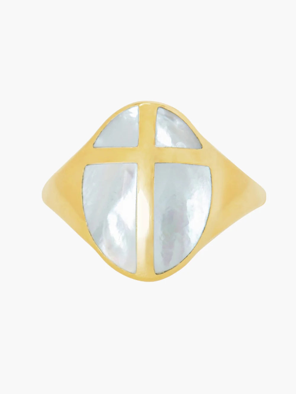 Mother of Pearl Cross Ring
