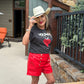 Faux Leather High-Waisted Button Shorts