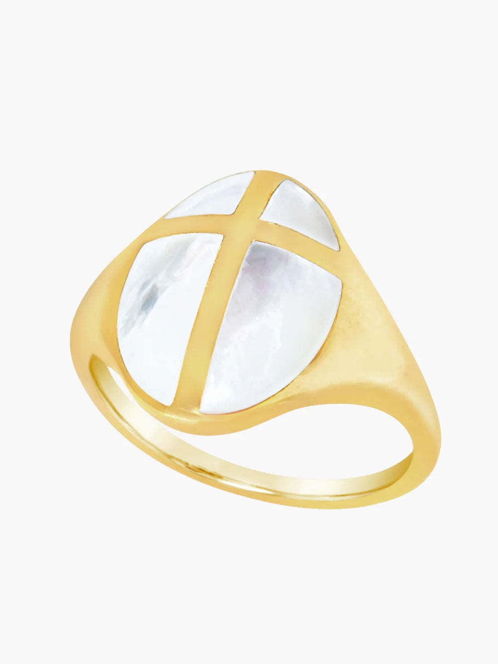 Mother of Pearl Cross Ring