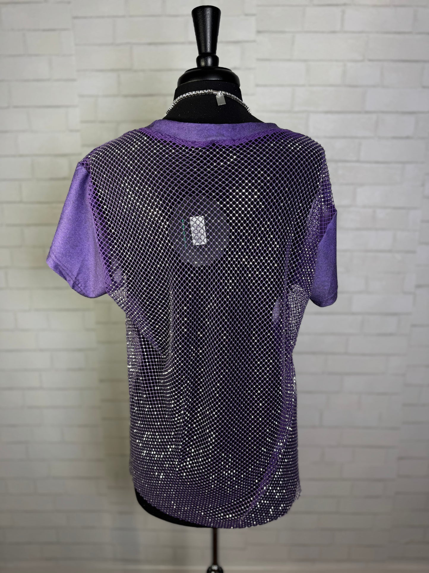 Purple Sparkle Mesh Tee