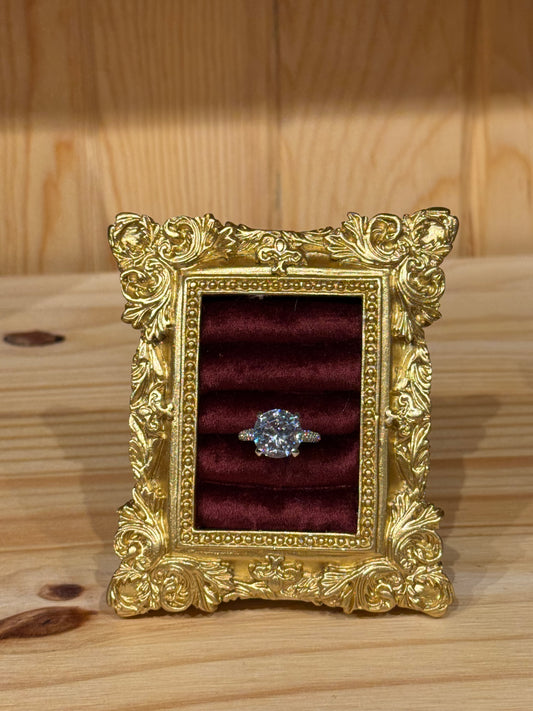 CZ Solitaire Diamond w/Pave’ Diamond Band