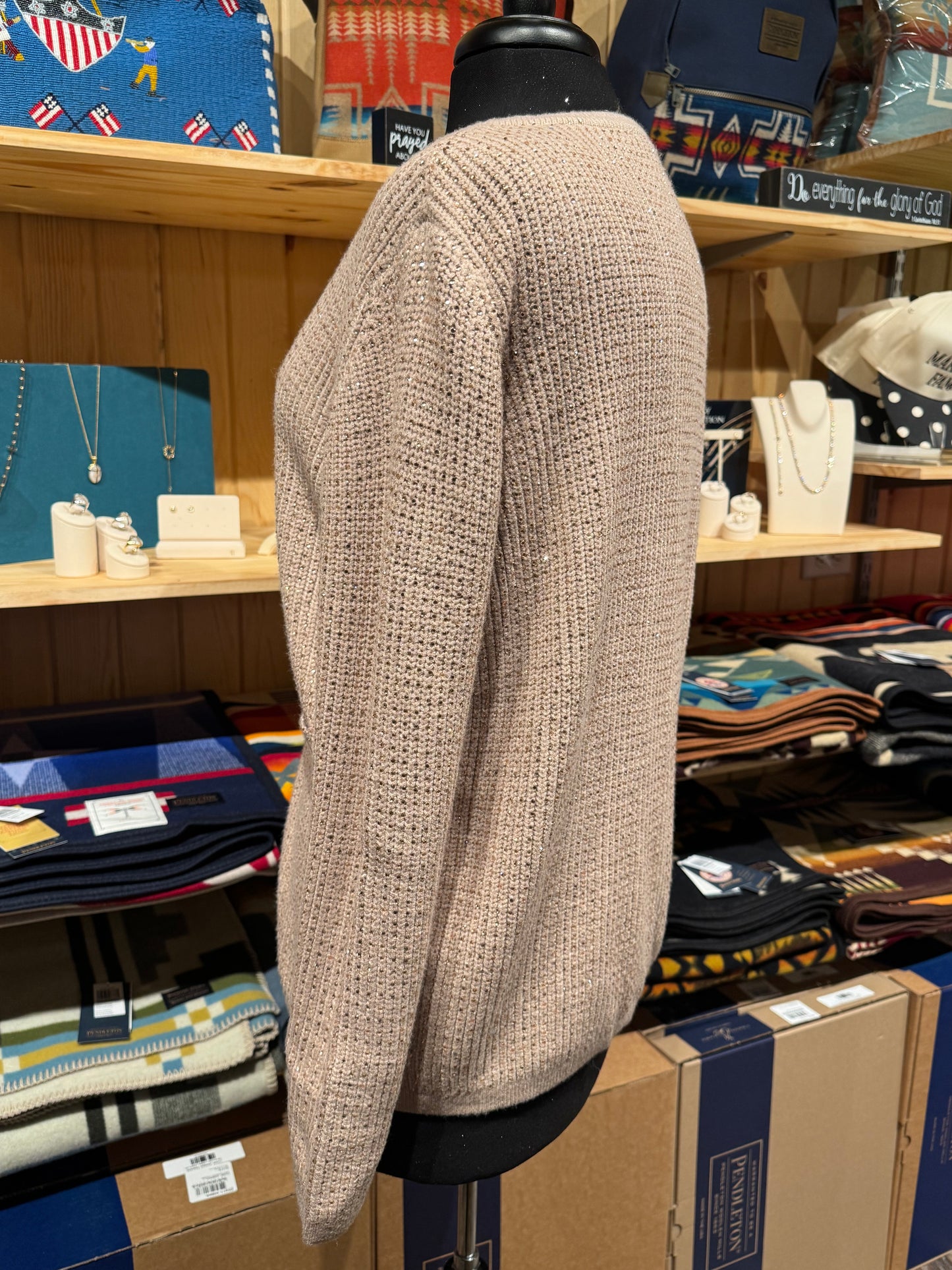 Sparkly Stone All Over Button Down Cardi Sweater