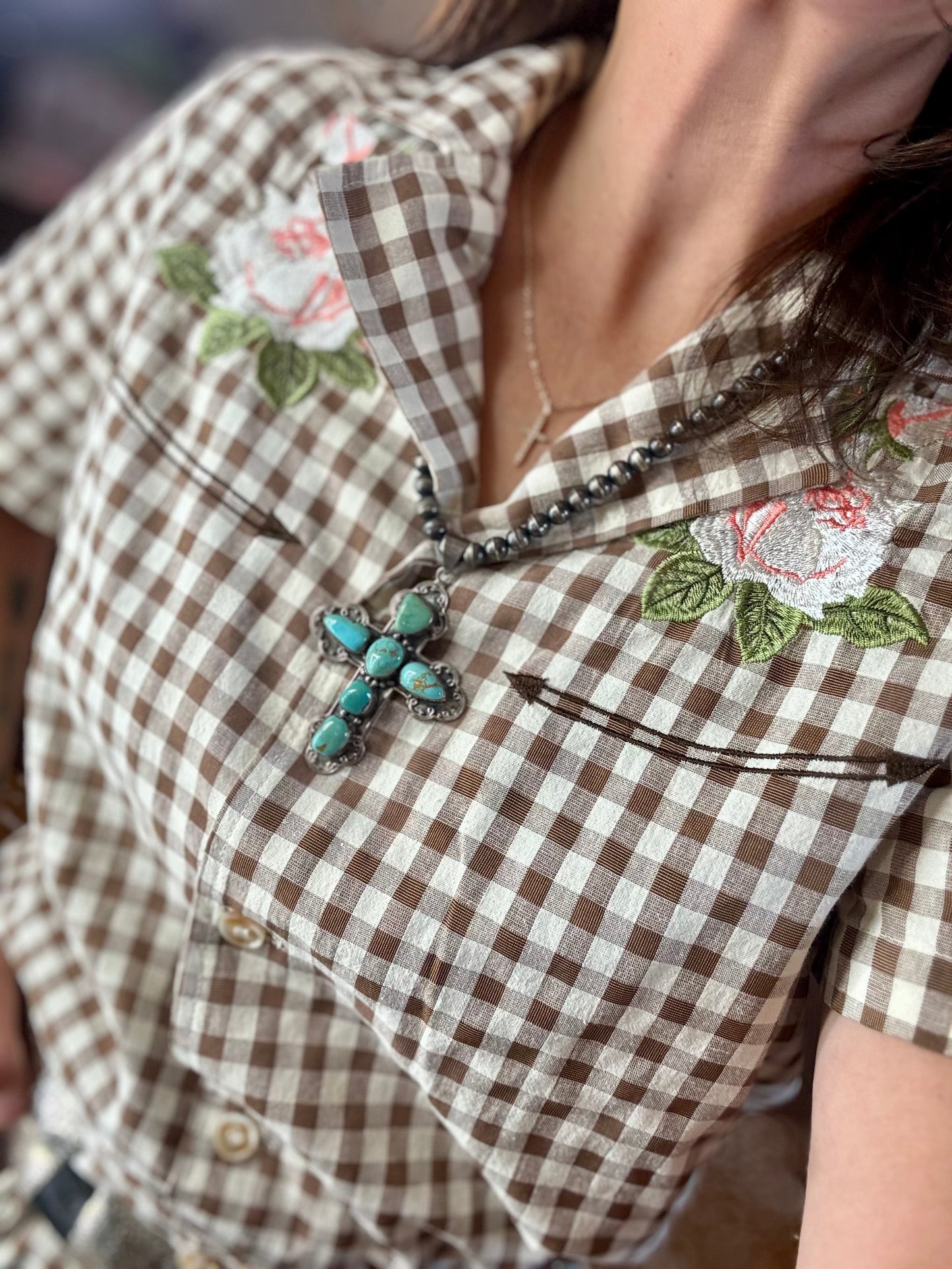 Western Gingham Blouse