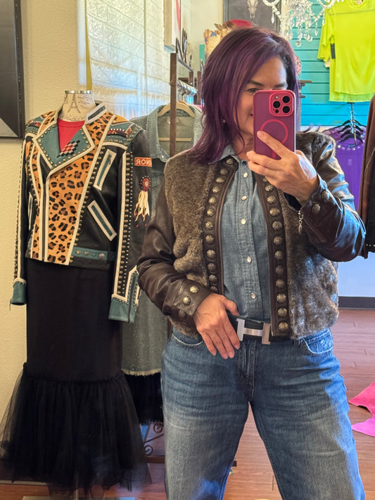 Leather & Faux Fur Jacket