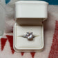 CZ Solitaire Diamond w/Pave’ Diamond Band