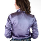 Lilac Soft Satin Pullover Button Up
