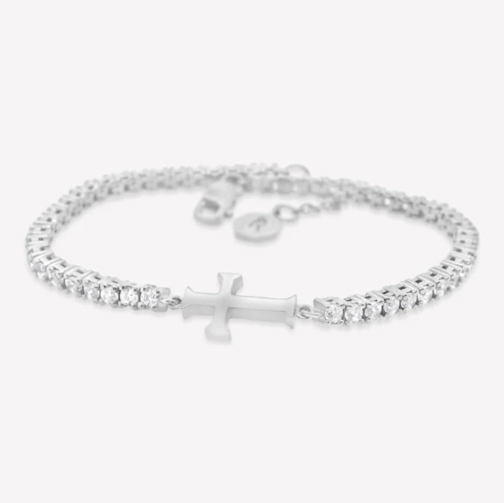 LUMINOUS CROSS TENNIS BRACELET