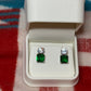 CZ Diamond & Emerald Earrings